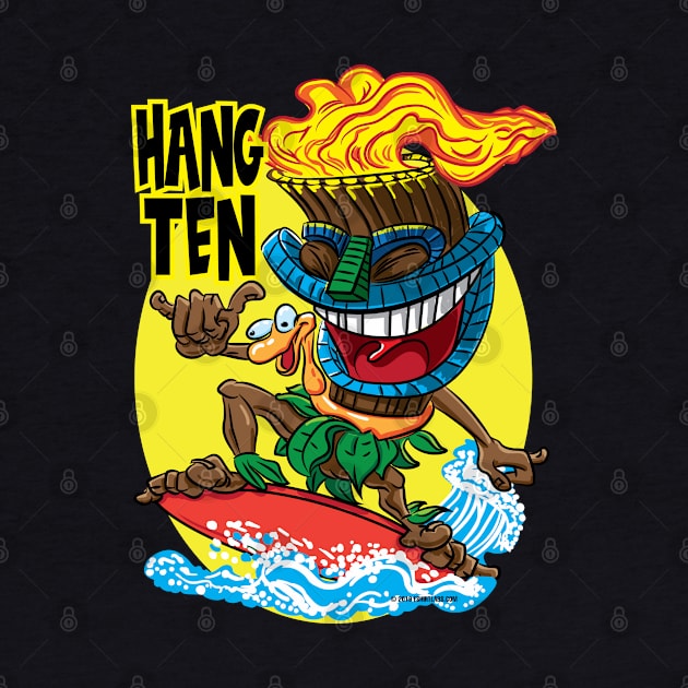 Hang 10 Tiki Surfer by eShirtLabs